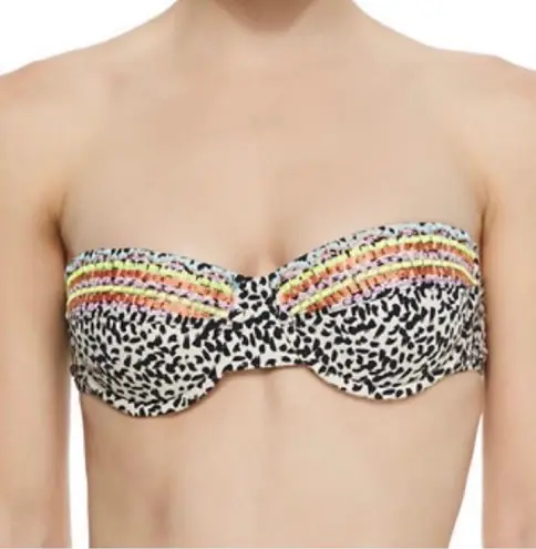 Ella Moss Embroidered Strapless Bikini Top
