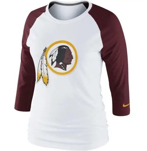 Nike  NFL Football Washington Redskins Raglan T-Shirt Women’s Sz S Team Logo Tee
