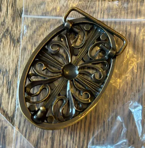 Vintage Deadstock new Million Wishes oval unisex belt buckle western retro