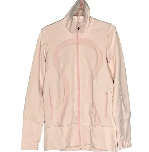 Lululemon  In Stride Jacket Tonka Stripe Pretty Pink Size 8 Full Zip