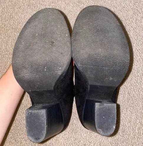 Soda Albert Faux Suede Cowboy Pull-Tab Stacked Heels Ankle Booties Size 6