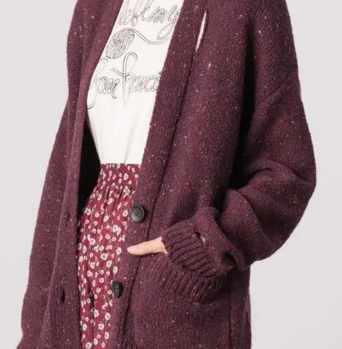 margaret o'leary Connie grunge distressed oversized grandpa maroon cardigan