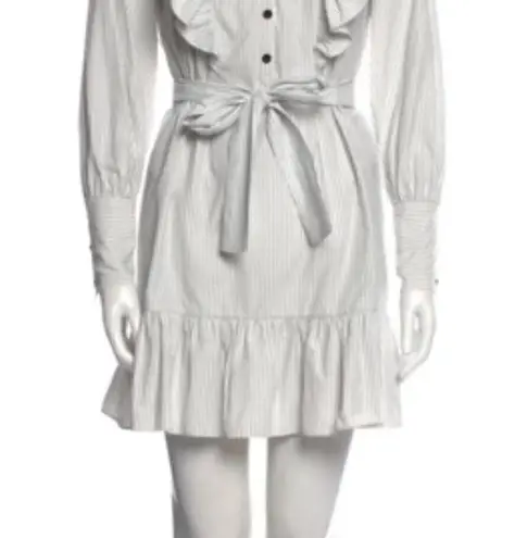 Saylor Ruffled Shirt Dress Puff Sleeve Small