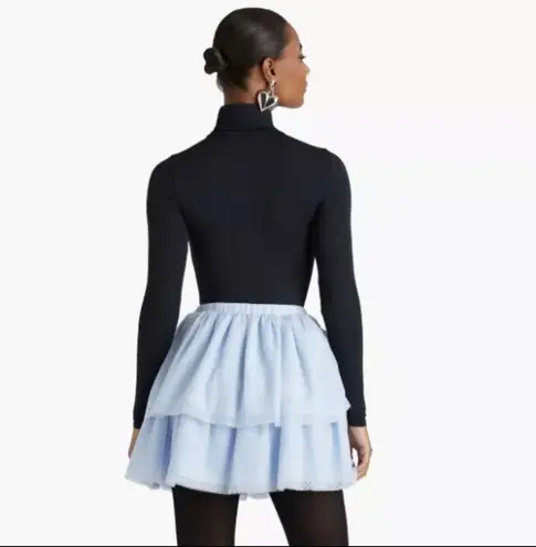 Hill House The Clara Tulle Tiered Dotted Mini Skirt Powder Blue Women Small