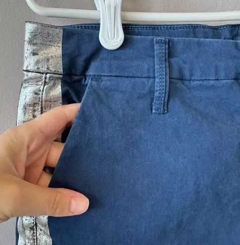 MOTHER Women’s Shaker Prep Fray Pant in Navy and Silver Size 30 Blue