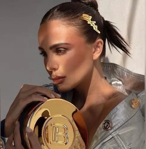 Balmain Hair Slide Signature Logo (Gold)