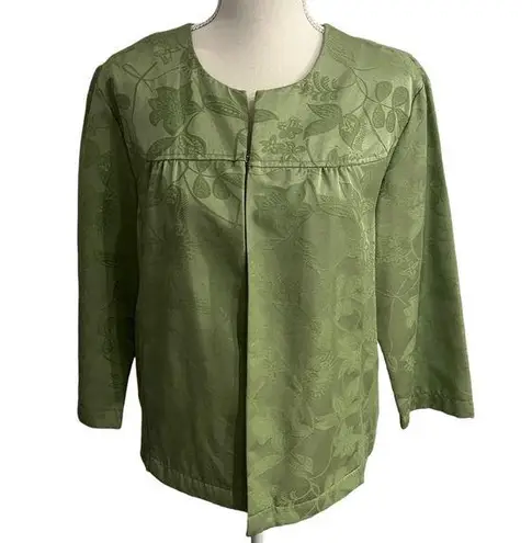 Bob Mackie Jacquard Floral Print Blazer