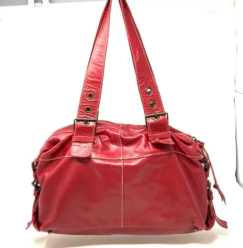 FRANCESCO BIASIA red leather motorcycle bag, made in Italy