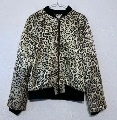 LPA Revolve Leopard Metallic Bomber Jacket Size M Women’s