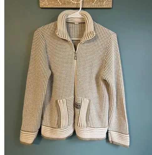 Vintage 90s Bella Salon Moda Lux Soft Cable Knit Full Zip Sweater Size M