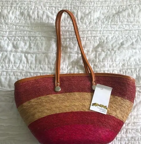 Artisan Crafted Straw Multicolor Mexican Purse