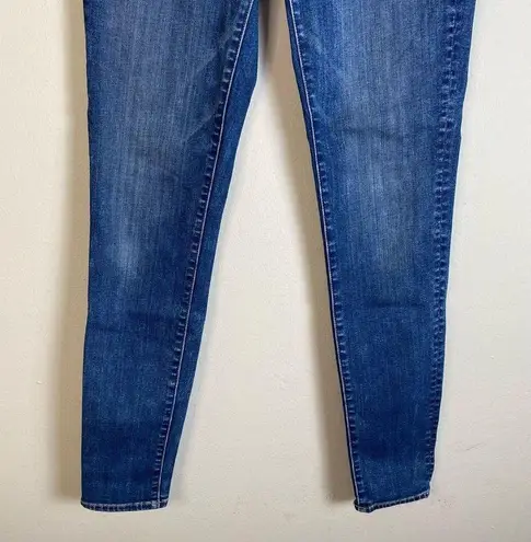 American Eagle  Sz 8 Long Super High Rise Jegging Stretch Denim Blue Jeans Skinny