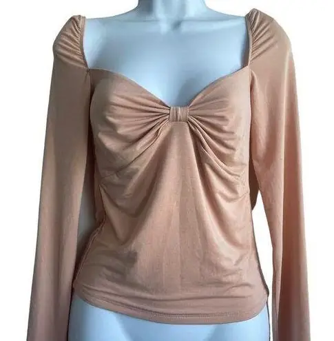 Wilfred  Women Cropped Top M Peach Knotted Sweetheart Bodice Lined Coquette Y2K