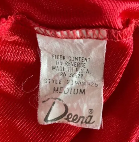 Vintage 70s Nylon Lingerie Skirt Slip Red Size M