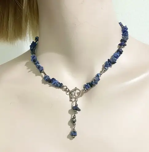 Handmade Sodalite Crystal Chips Toggle Necklace