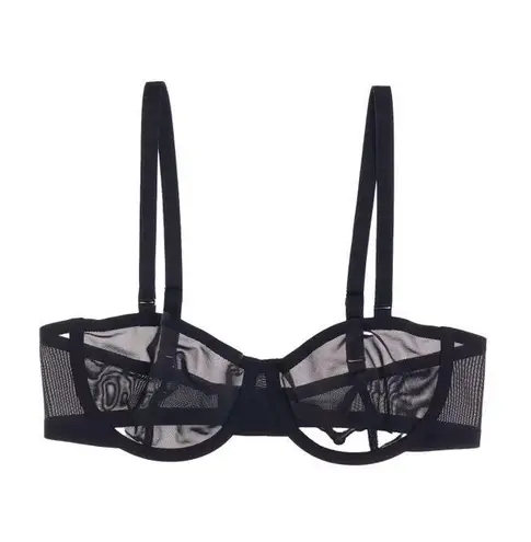 CUUP Balconette Black Mesh Bra Size 34B