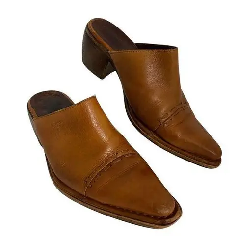 Pikolinos Slip On Slide Sandals Clogs Women's Size 37 Leather Cognac Farmcore