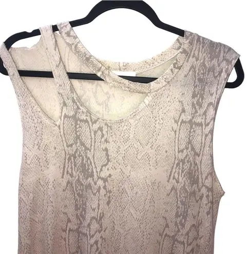 LNA Snake Print Double Cut Out T-shirt Dress "Fallon V" Small EUC