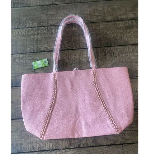 Badgley Mischka new vegan leather pink tote bag