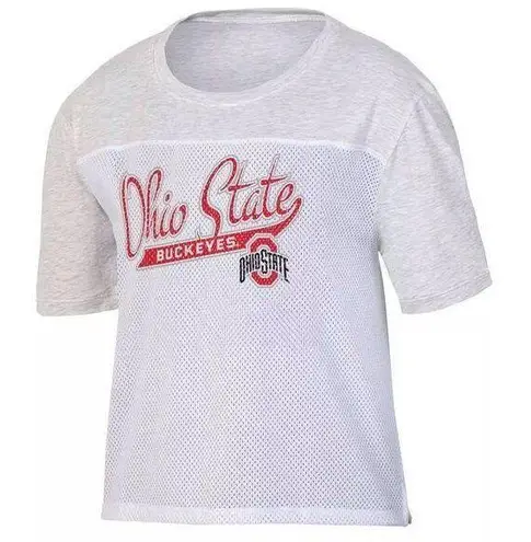 NCAA Ohio State Buckeyes Women's White Mesh Yoke T-Shirt, Small (4/6)