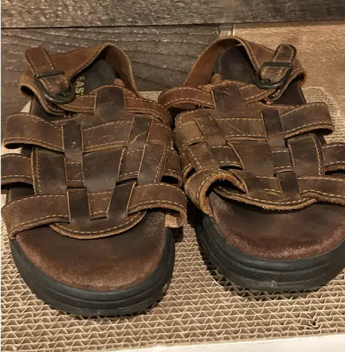 EastLand VTG 90s Leather Sandals strap Slingback Chunky Hike Travel Lake SZ 8