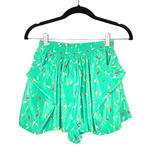 Pinkyotto NYC Womens Green Songbird Printed Casual Skort Shorts size XS