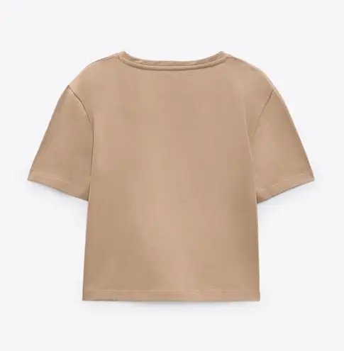 ZARA Tan Cropped T Shirt