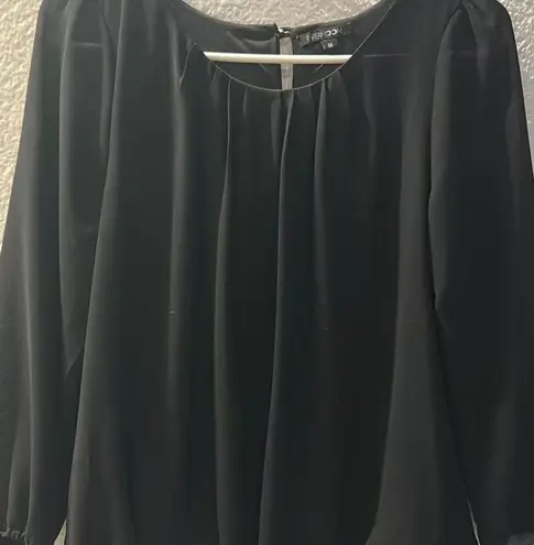 PaperMoon Black 3/4 Sleeve Relaxed Blouse