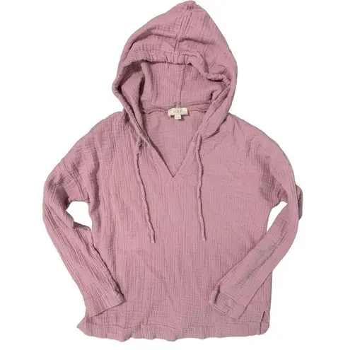 Loft  | Mauve Light Purple Hooded Pullover 100% Cotton Lightweight Beachy Size XS