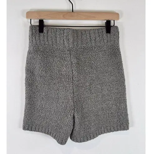 SKIMS Womens Shorts Gray Cozy Knit Boucle High Waisted Ribbed Pull On Size S/M