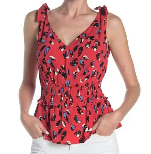 Elodie NEW Women Size XS Red Tie Shoulder Surplice Neck Tank Top