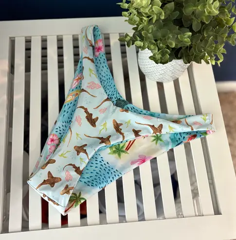 Boutique Reversible Whale & Leopard Shark Bikini Bottom Blue Size 26