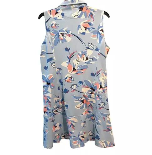 Polo Ralph Lauren Ralph Lauren Polo Golf Dress Blue Floral Moisture Wicking Preppy Made In Peru L