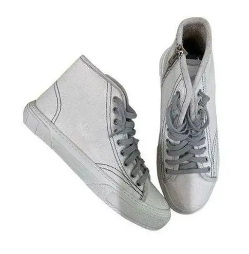 P448 Sally High Top Sneakers Cream With Snakeprint Size 38