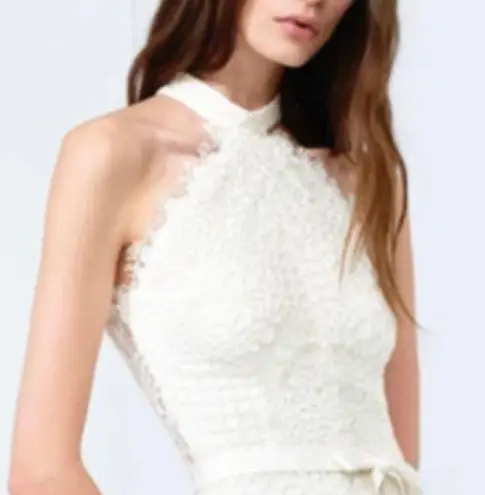 Alexis grecian lace guipure white jumpsuit