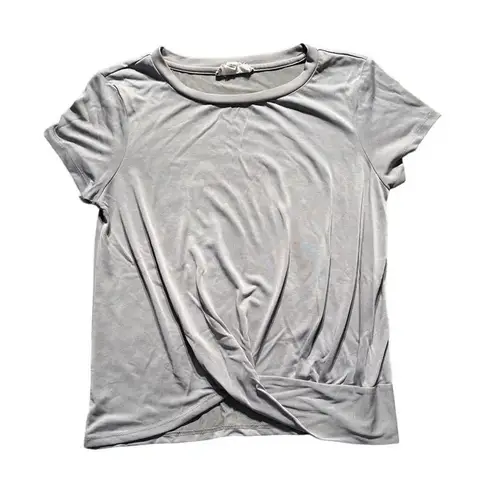 Pink Rose Grey Cropped Blouse Size Small