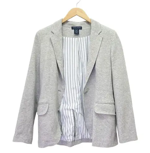Boston Proper Jersey Knit Single Button Blazer Light Heather Gray Women’s Size 2