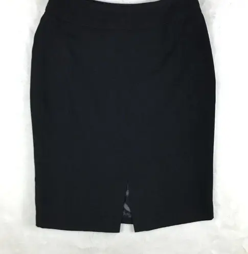 Anne Klein Vintage  Twill Black Pencil Skirt with Front Slit NWT Size 10