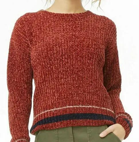 Forever 21 NWT Striped Trim Chenille Sweater