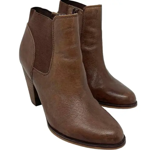 Steven By Steve Madden “Roami” Ankle Booties Brown Leather Zipper Women’s 6.5M