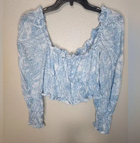 Faithfull the Brand X REVOLVE Bel Rose Top in Faye Paisley Print Powder Blue