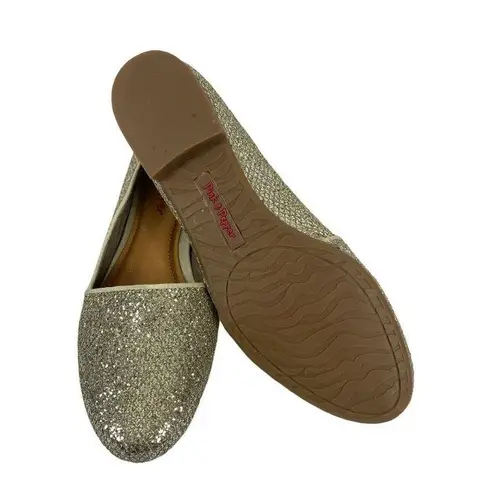 Pink & Pepper Women's Flat Gold Shoes Silver Size 8.5