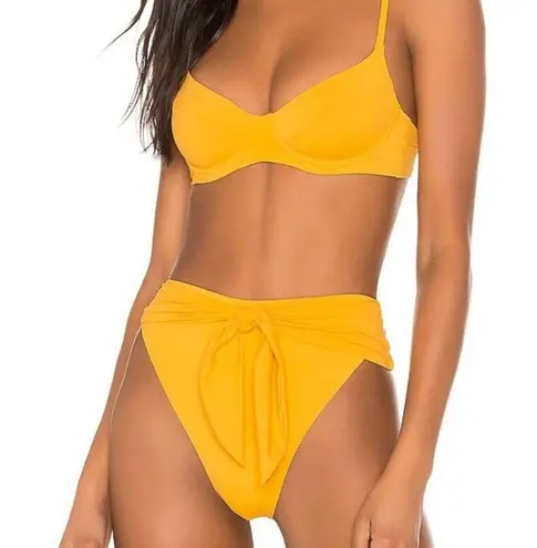ONIA New X WeWoreWhat Riviera Bikini Bottom Large Citrus Yellow Women's Size L