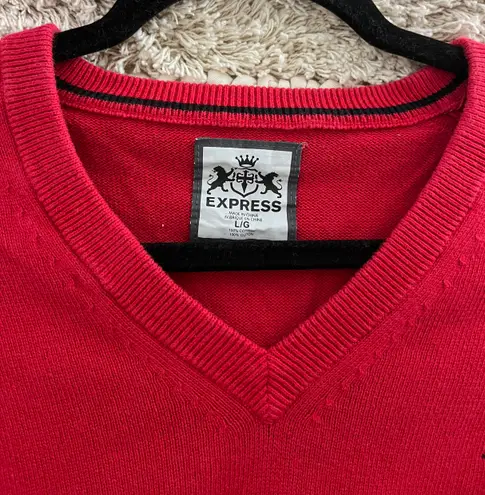 EXPRESS Red V Neck Sweater