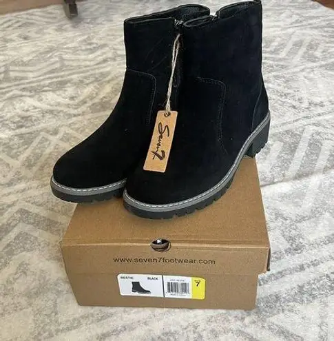 Seven7  FOOTWEAR Bestie Ankle Boot black onyx women's size 7 New Nib