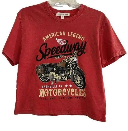 Obsessive Love Graphic Tee, Motorcycle, Distressed Fade