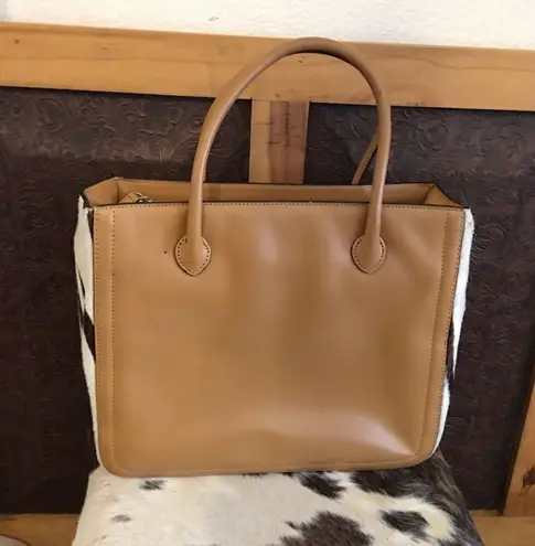 Adrienne Vittadini genuine leather hide satchel