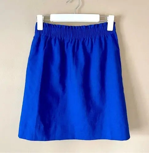 J.CREW FACTORY | Cobalt Blue Linen Blend Mini Skirt Sz 0