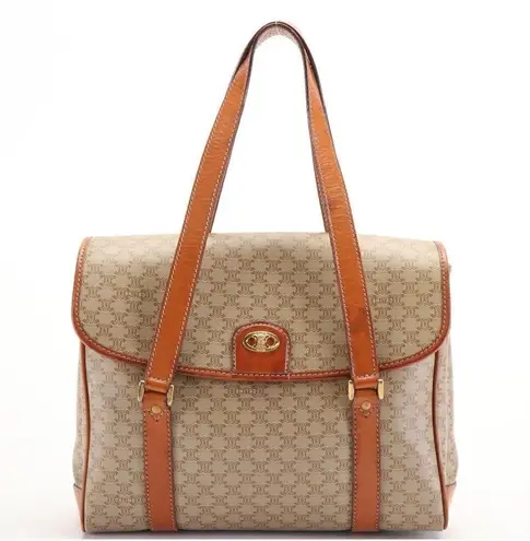 CELINE Vintage Coated Canvas Shoulder Bag