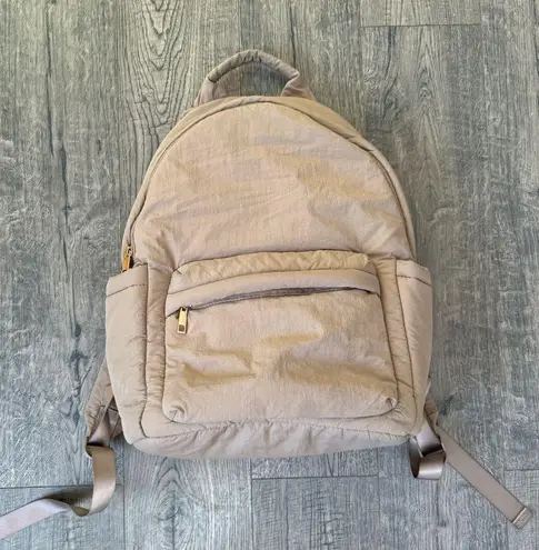 A New Day  Taupe Puff Dome Backpack